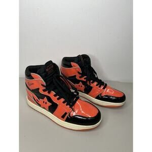 Reason Shooting Star High Top Orange Patent Leather Men’s Size 10